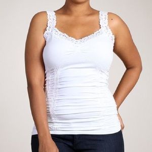 White corset MRena lace tank- XL Plus